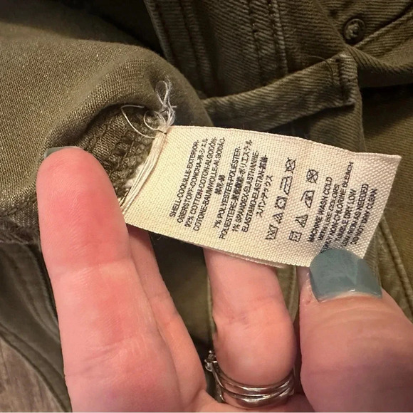 Free people olive green button fly distressed crop pants 4 - Picture 4 of 9